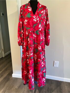 Michelle McDowell Floral Tiered Maxi Dress Sz M EUC